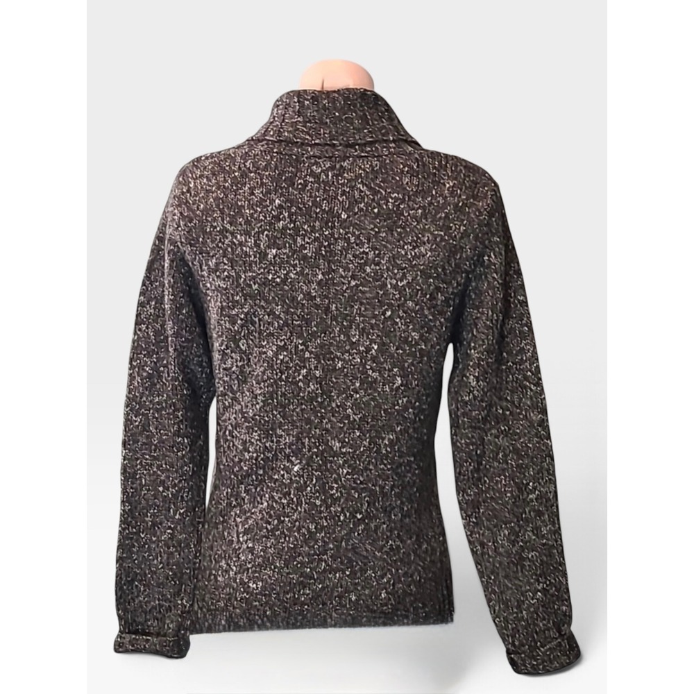 L.L.Bean Shawl Collar Sweater | Pullover | Small | Brown Marled | Wool Blend - Picture 4 of 6
